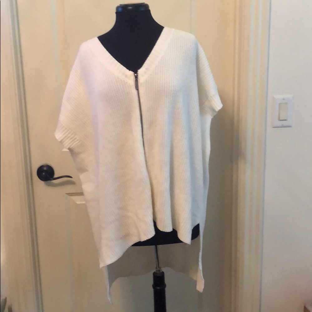 Express creme sweater dress with zipper